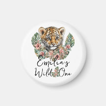 Watercolor Safari Wild One Baby Tiger Cub Aniversá