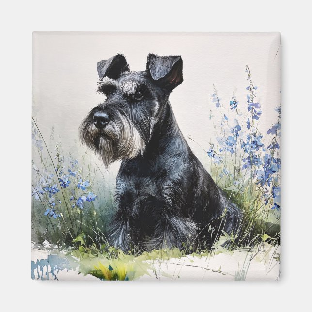 Íman Watercolor Schnauzer (Frente)