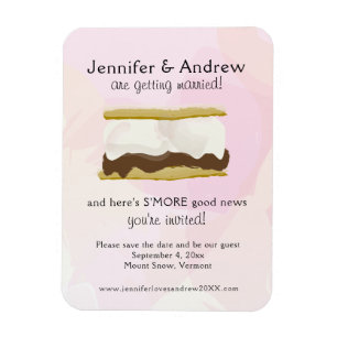 Íman Watercolor S'mores Pink Save the Date