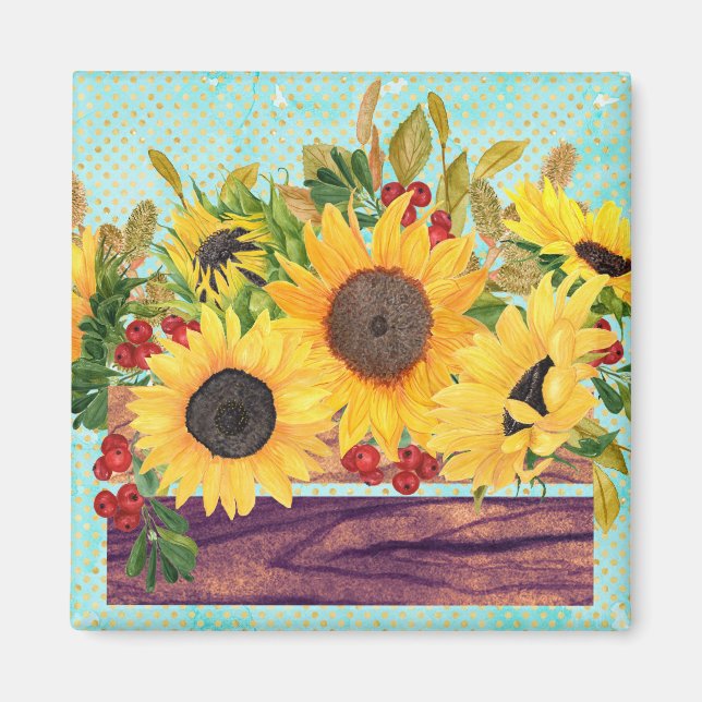 Íman Watercolor Sunflower Box (Frente)