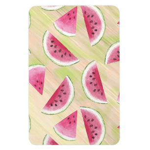 Íman Watercolor Watermelon Slices Paint Paint Traços d