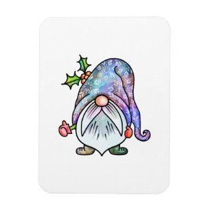 Íman Watercolor Winter Christmas Garden Gnomo