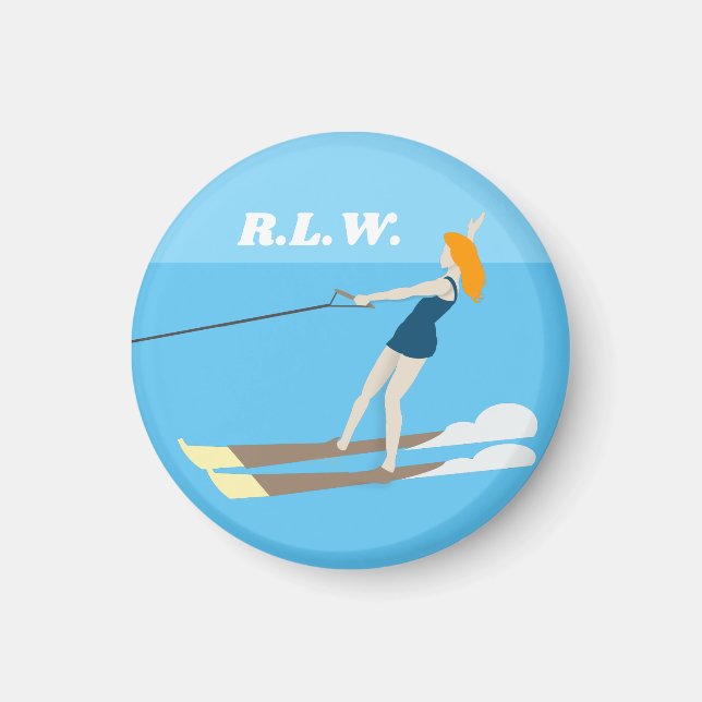 Íman Waterski, estilo Vintage (Frente)