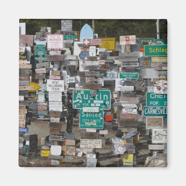 Íman Watson Sinal de Lago Floresta Postada (Frente)