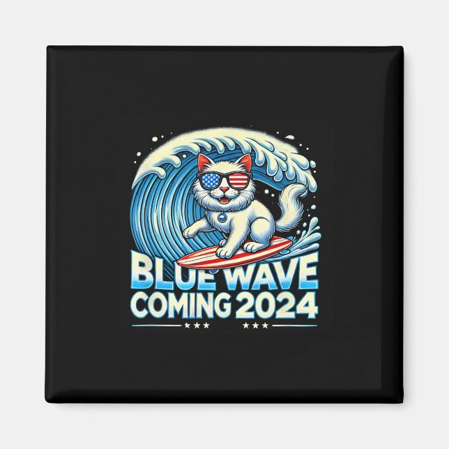 Íman Wave Breing 2024 Cat Owners Kamala Harris 2024 Des (Frente)