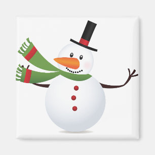 Íman Waving Carrot Nose Snowman Magnet