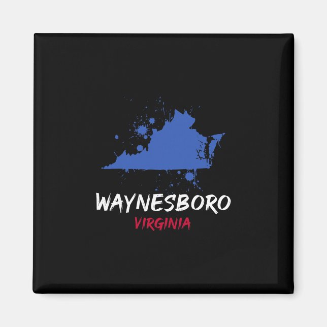 Íman Waynesboro Virgínia Va Mancha de Tinta Souvenir de (Frente)