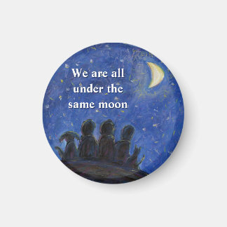 Íman We Are Under the Same Moon Art Fridge Magnets