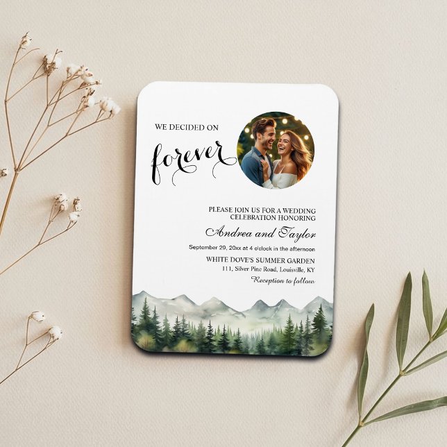Íman We decided on Forever Photo Wedding Invitation (Criador carregado)
