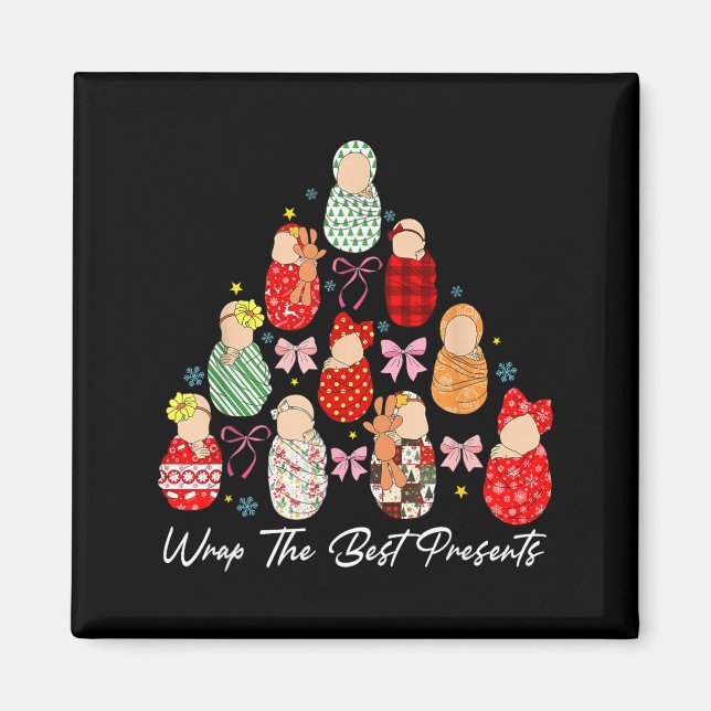 Íman We Wrap The Cutest Mother Baby Nurse Christmas Tre (Frente)