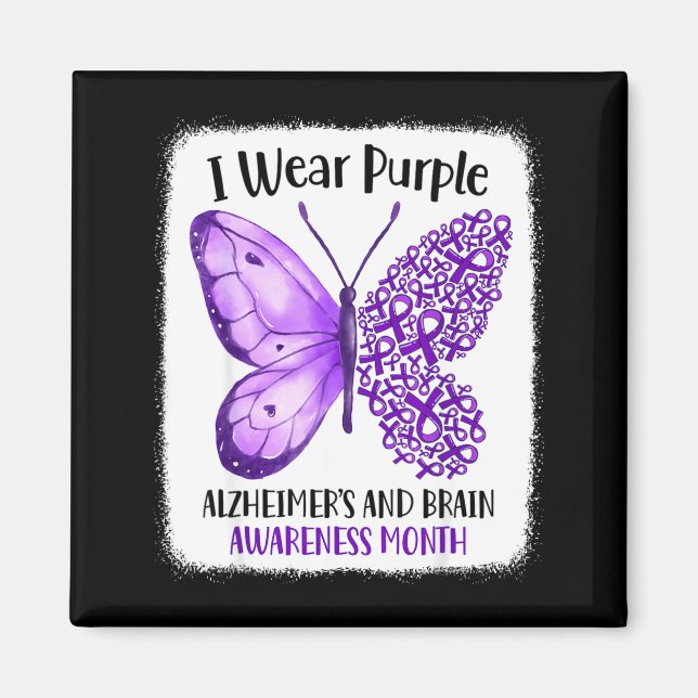 Íman Wear purple alzheimer's and brain awareness month (Frente)