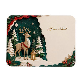 Íman Weihnachtlicher Rentier Wald Rahmen