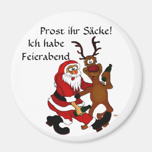 Íman Weihnachtsmann mit Elch