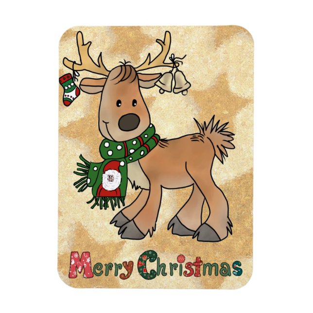Íman Weihnachtsren mit Sternen (Vertical)