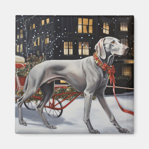 Íman Weimaraner Christmas Fesason Season