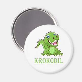 Íman weiß grün Krokodil Cartoon