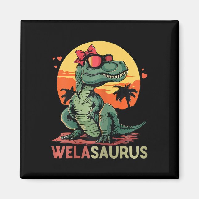 Íman Welasaurus Dino Dinosaur Wela-saurus T-rex Mãe" (Frente)