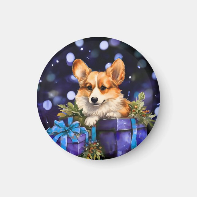 Íman Welsh Pembroke Corgi Puppy Dog Magnet (Frente)