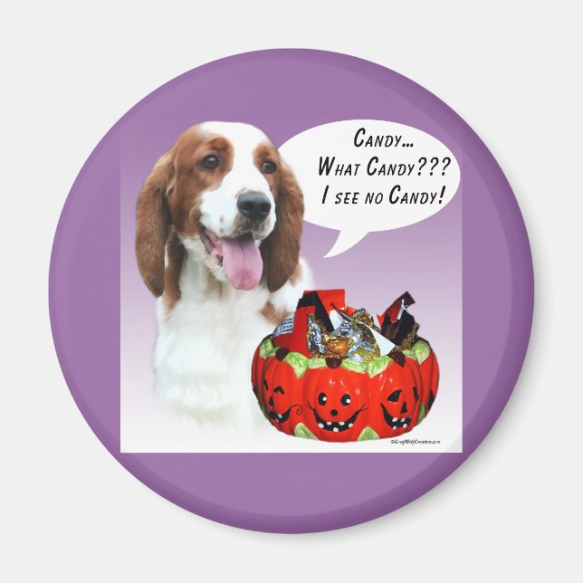 Íman Welsh Springer Spaniel Halloween Candy (Frente)