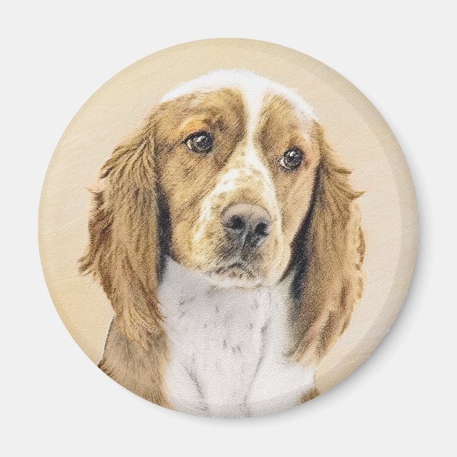 Íman Welsh Springer Spaniel Painting - Arte Original De (Frente)