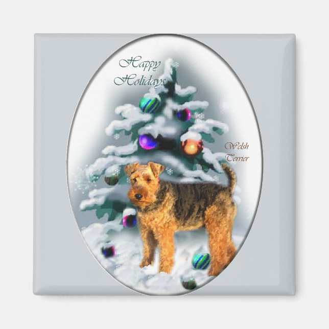 Íman Welsh Terrier Christmas Gifts (Frente)