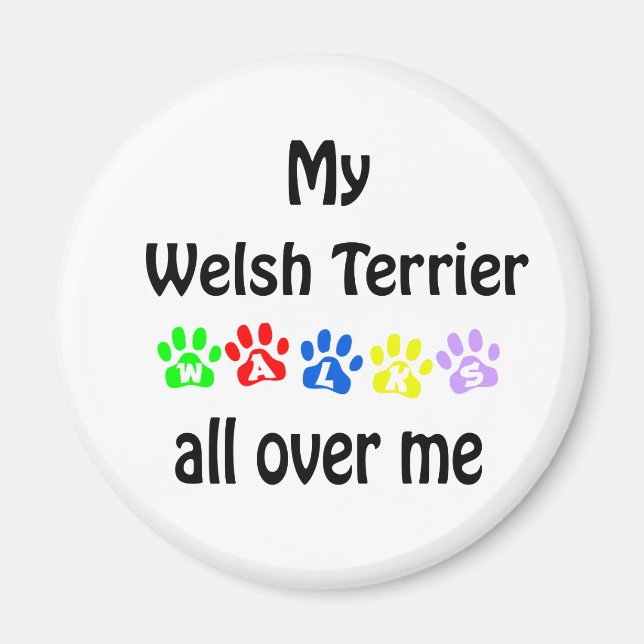 Íman Welsh Terrier Walks Design (Frente)