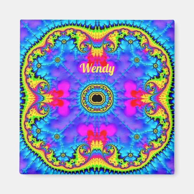 Íman WENDY ~ 3D Design Fractal Fluoro Shades Magnet (Frente)