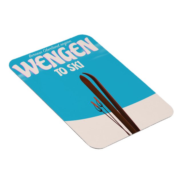 Íman Wengen, Suíça, Cartaz de Esqui (Lado Direito)