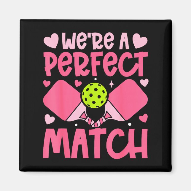 Íman We're A Match Ckleball Couple Paddle Hearts Valent (Frente)
