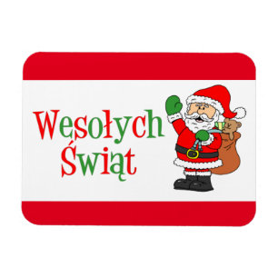Íman Wesolych Swiat Magnet de Natal Polonês