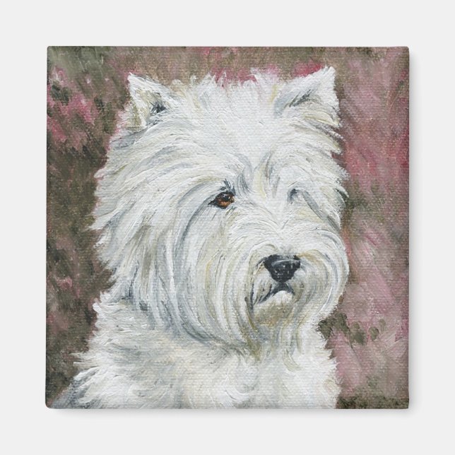 Íman "West Highland Terrier", ímã de arte canina (Frente)