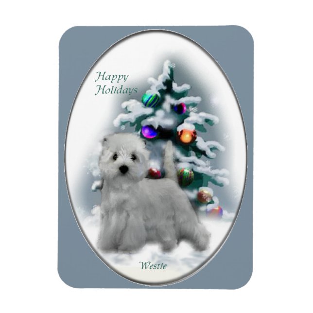 Íman West Highland White Terrier Christmas Gifts Holida (Vertical)