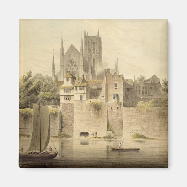Íman West View of Worcester Cathedral, 1798 (c/c em Pap (Frente)