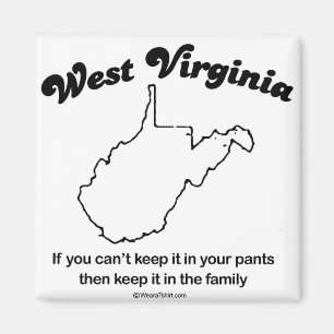 Íman WEST VIRGINIA - de "DIVISA" T-shir do ESTADO WEST