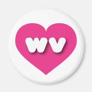 Íman West Virginia Hot Pink Heart - Amor