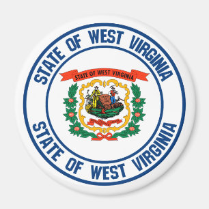 Íman West Virginia Round Emblem