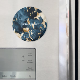 Íman Western Blue Cream Dourado Cowboy Cowhide