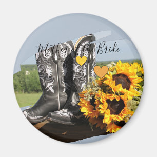 Íman Western Boots Sunflower Casamento Russo