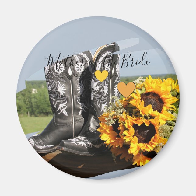 Íman Western Boots Sunflower Casamento Russo (Frente)