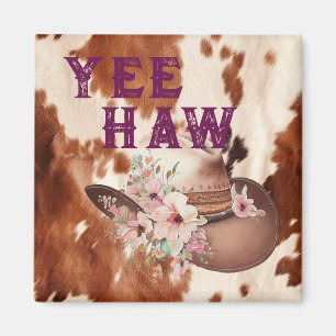 Íman Western Brown Cream Floral Cowgirl Hat
