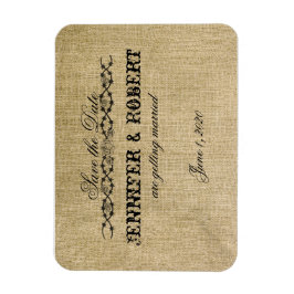 Íman Western Burlap Wedding Salvar a Data
