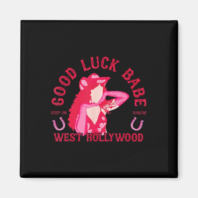 Íman Western Cowgirl Boa Sorte Babe Dancing Disco Coque (Frente)