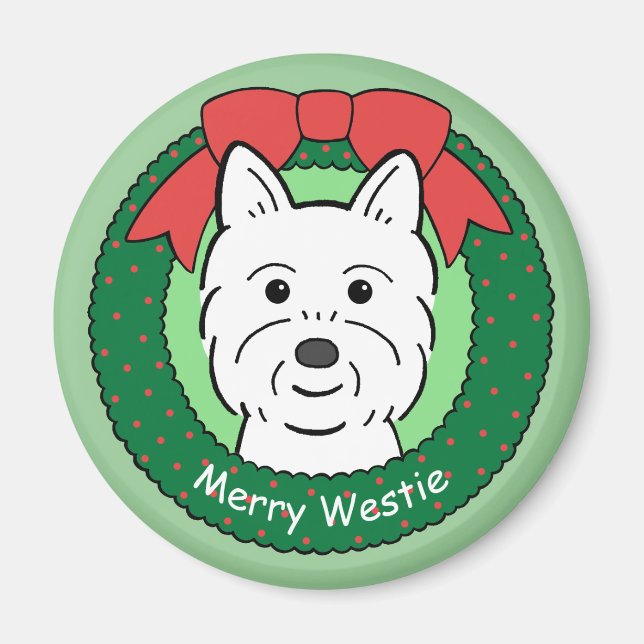 Íman Westie Christmas (Frente)