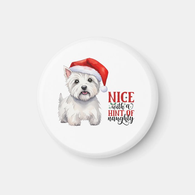 Íman Westie Christmas Magnet (Frente)
