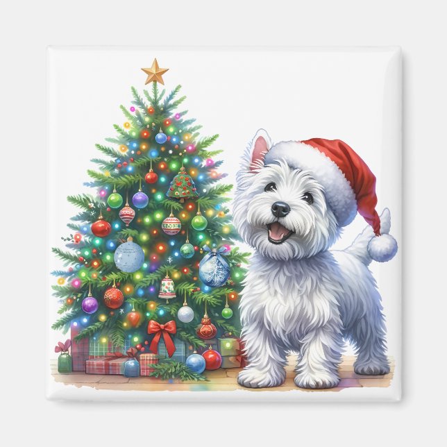 Íman Westie Christmas Tree Magnet (Frente)