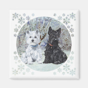 Íman Westie e Scottie em Paisagem Nevada