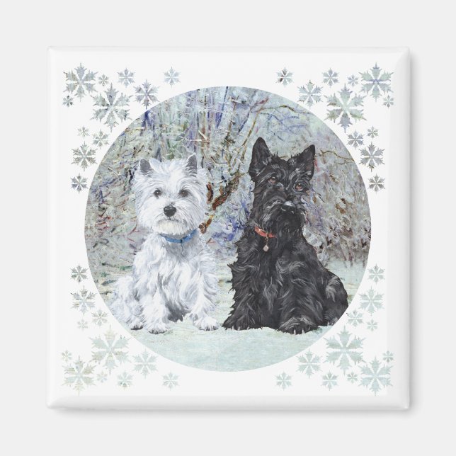 Íman Westie e Scottie em Paisagem Nevada (Frente)
