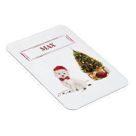Íman Westie Natal Divertido com Árvore