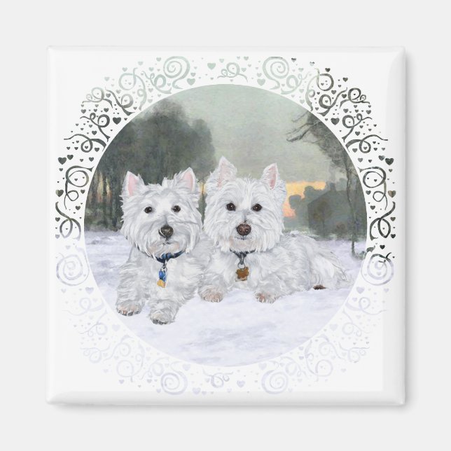 Íman Westies no Inverno (Frente)