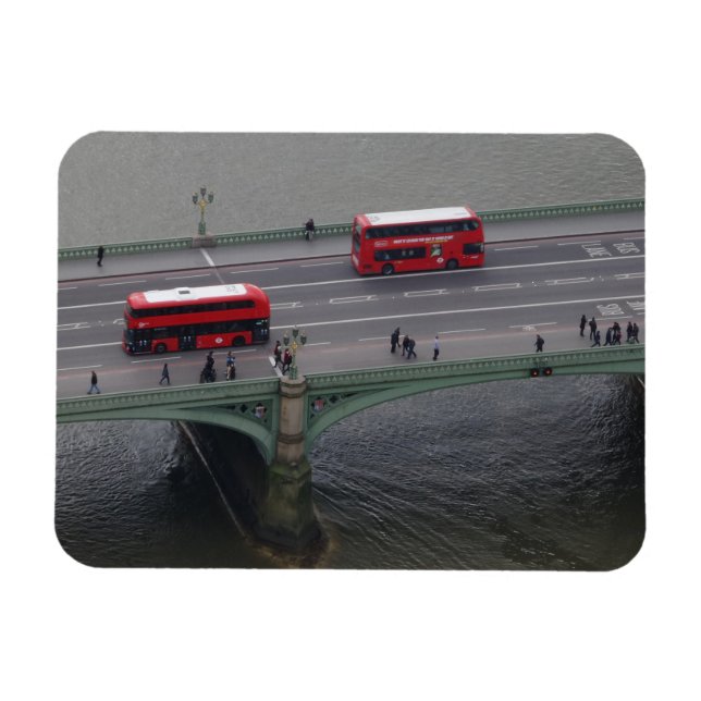 Íman Westminster Bridge & Buses 3"x4" Magnet (Horizontal)